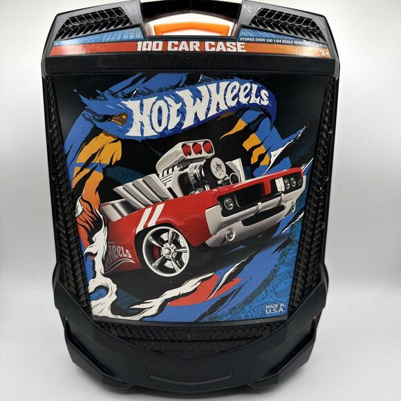 Hot Wheels 100-Car Carrying Case Box Storage 2014 Mattel Inc. PREOWNED EUC - Picture 1 of 13
